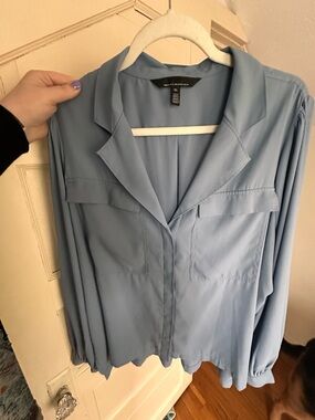 White House Black Market Blue Blouse